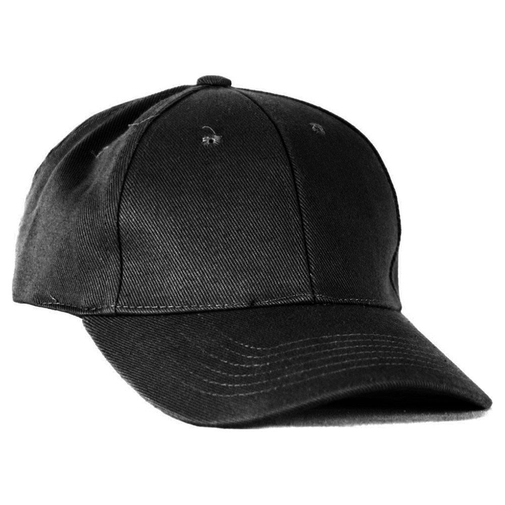 Gorra de béisbol negra ajustable, tejido resistente e impermeable, talla única