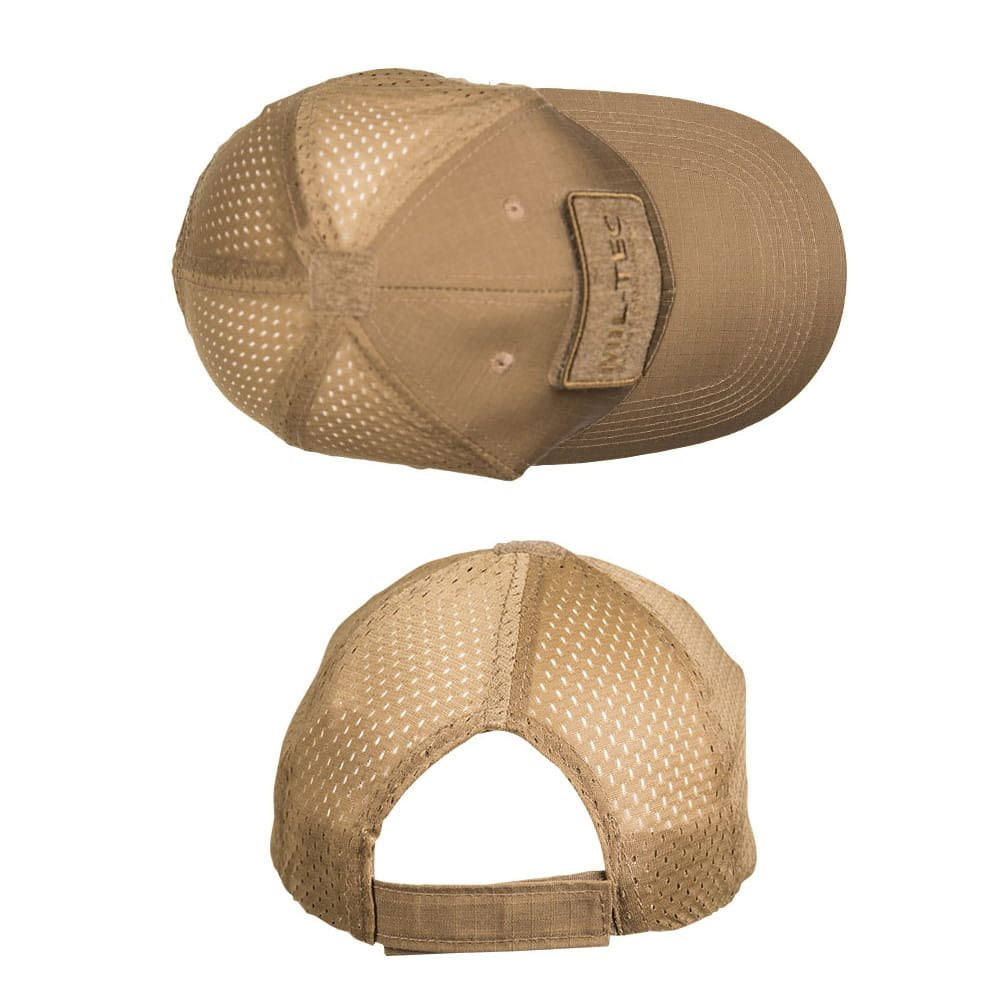 Gorra de béisbol con rejilla verde en rip-stop, visera ancha y paneles VELCRO