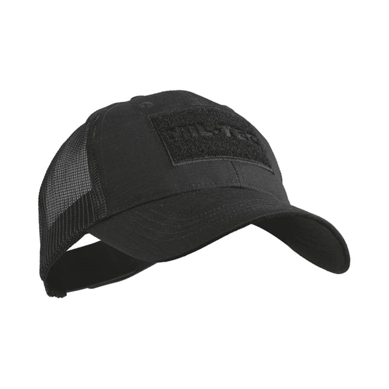 Gorra baseball Trucker verde con malla trasera, correa plástica ajustable y panel de velcro para parches