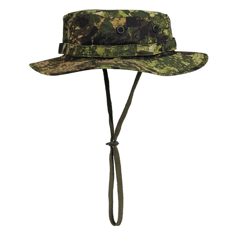 Sombrero US tipo GI rip-stop, boonie hat enrollable con visera ondulada y cinta con ojales