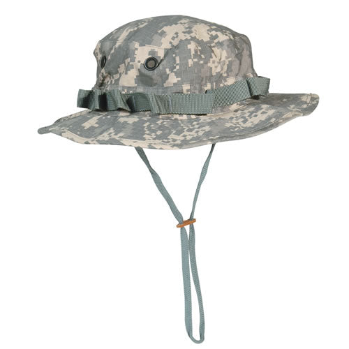 Sombrero US Tipo GI en camuflaje ACU digital, boonie hat con ojales de ventilación y cinta para objetos