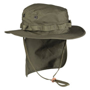 Sombrero JUNGLE rip-stop verde con protector trasero y ventilación con malla antiinsectos