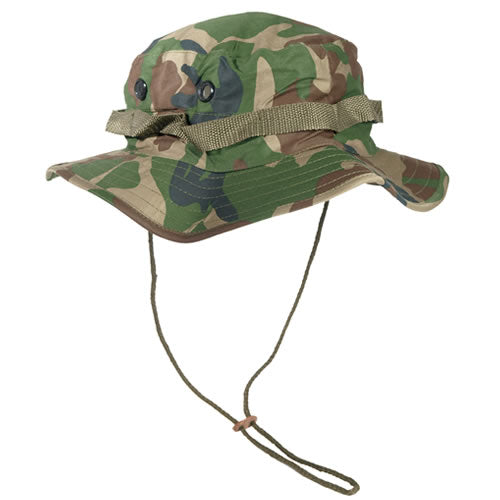 Sombrero US Junge Woodand boonie hat con ala ancha y cinta para barbilla