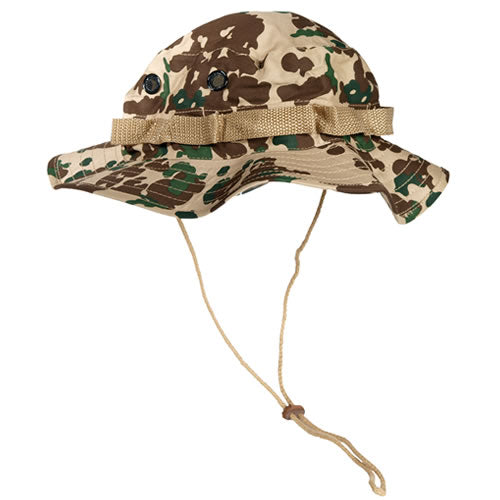 Sombrero Boonie US Jungle Tropentarn, camuflaje, visera ondulada (aprox. 6 cm) y cinta con ojales