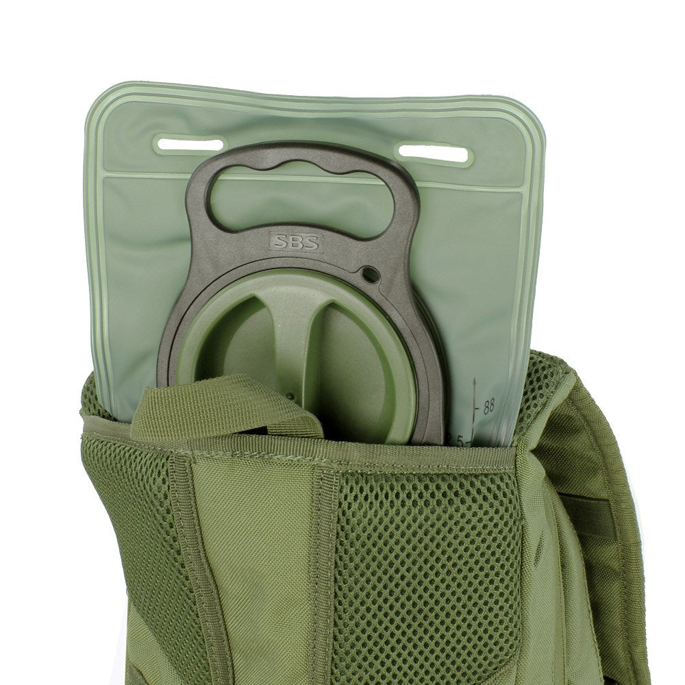 Mochila táctica HYDRATION verde con depósito de hidratación 2,5 l