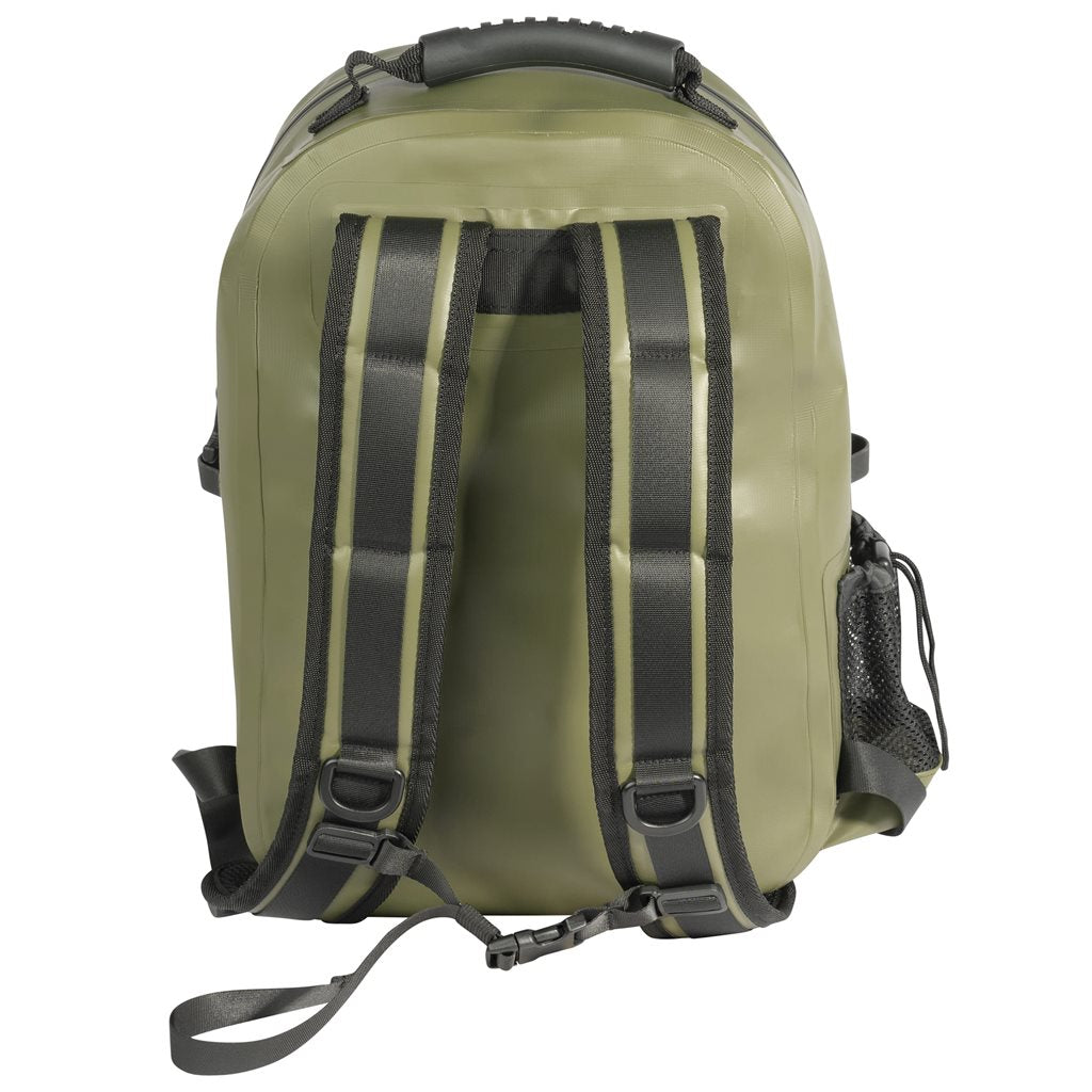 Mochila impermeable WAVEGUARD 16 litros negra hecha de lona vinílica de tres capas con cremalleras estancas