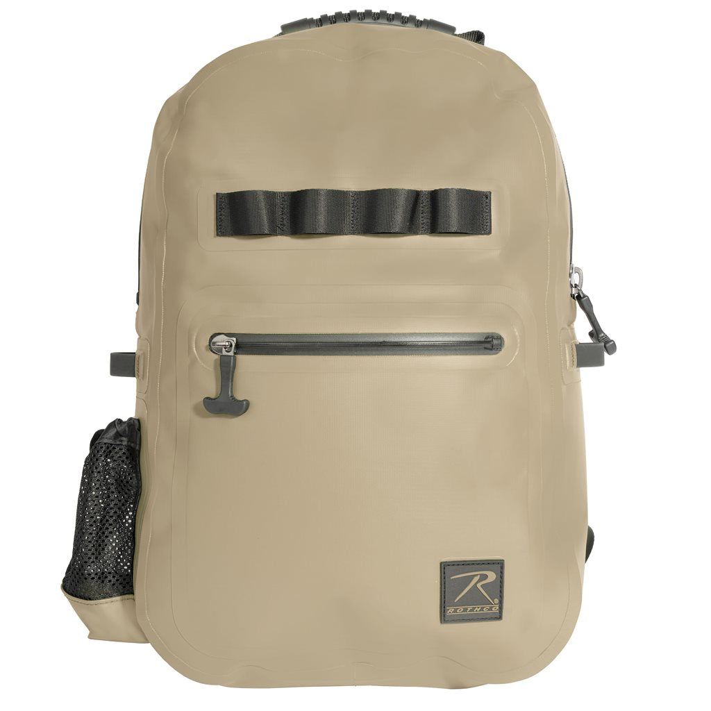 Mochila impermeable WAVEGUARD 16 litros negra hecha de lona vinílica de tres capas con cremalleras estancas