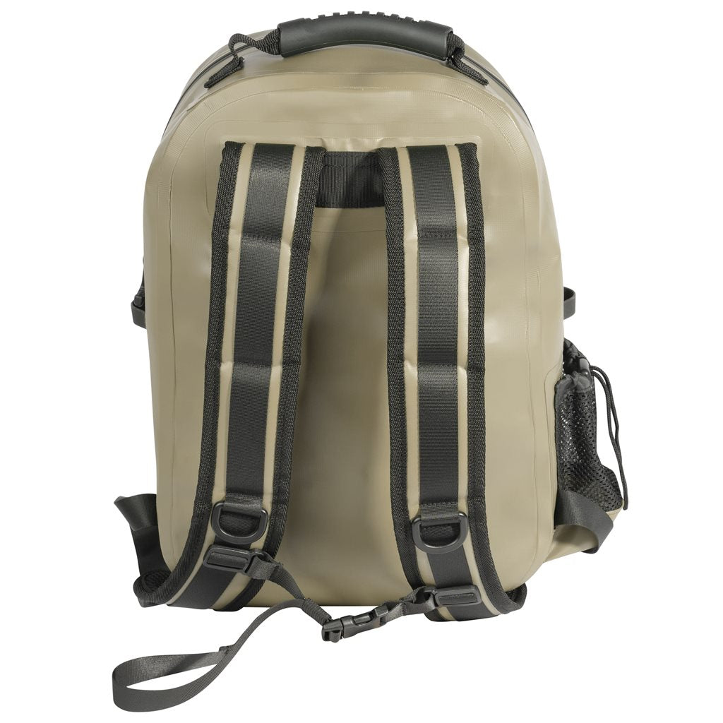 Mochila impermeable WAVEGUARD 16 litros negra hecha de lona vinílica de tres capas con cremalleras estancas