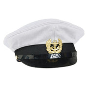 Gorra MARINE con insignia blanca, estilo náutico, vista frontal