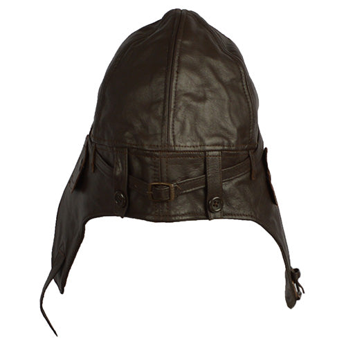 Gorro piloto de cuero FLY en piel de cabra con forro de algodón