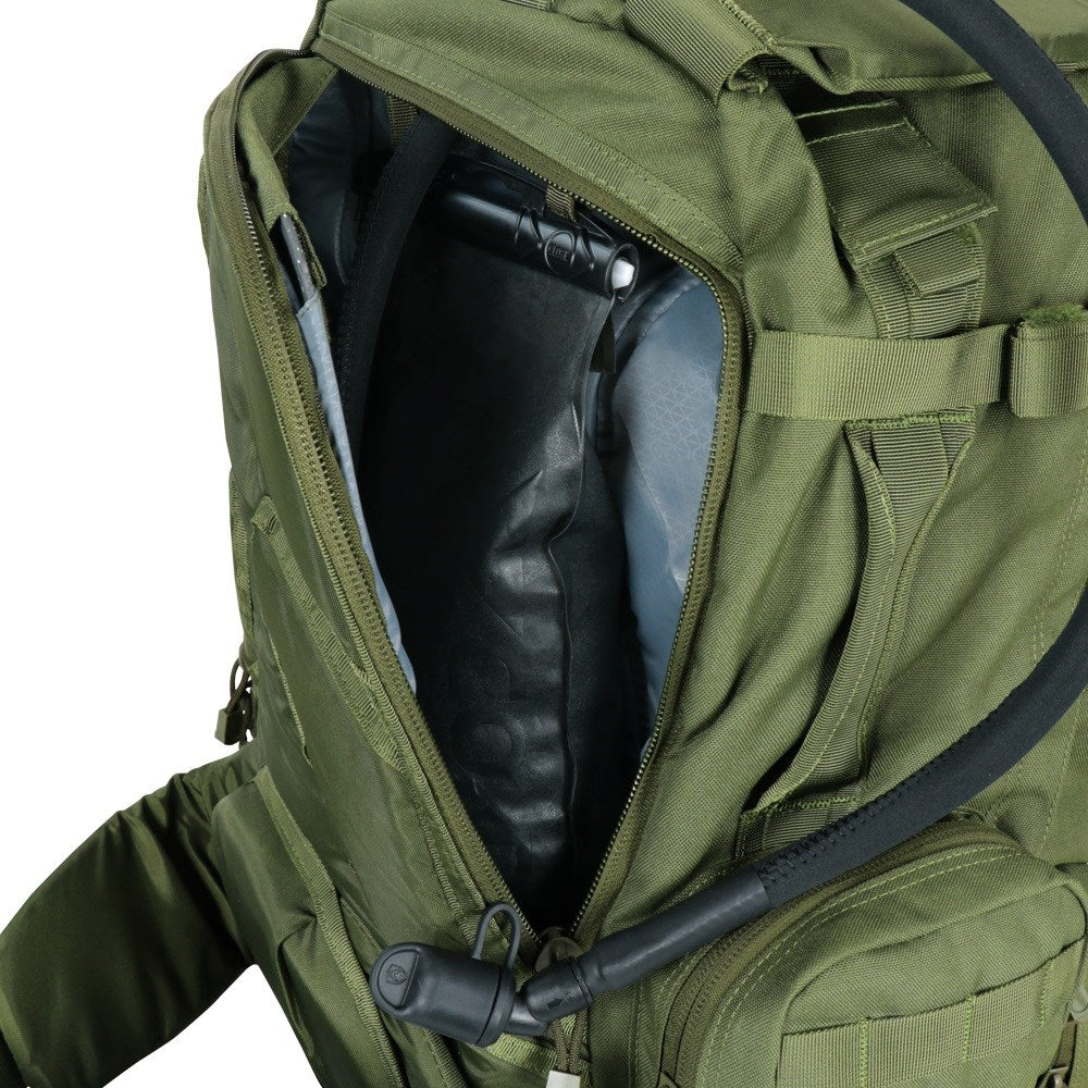 Mochila MOLLE 3-DAYS ASSAULT verde con correas acolchadas y sistema modular MOLLE