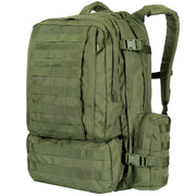 Mochila MOLLE 3-DAYS ASSAULT verde con correas acolchadas y sistema modular MOLLE