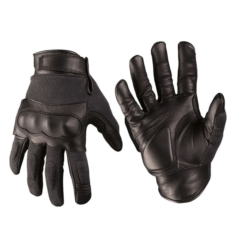 Guantes TACTICA de cuero y aramida en color negro