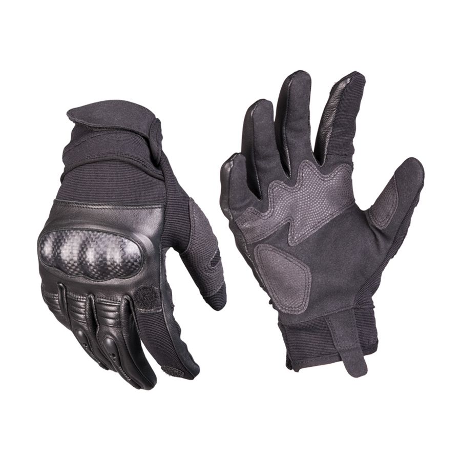 Guantes tácticos TACTICA Gen.II negros con protección de nudillos de carbono