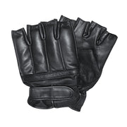 Guantes DEFENDER sin dedos negros con protección en nudillos