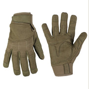 Guantes ASSAULT verdes MIL-TEC con inserto de neopreno en nudillos y muñeca, palma reforzada y ventilación
