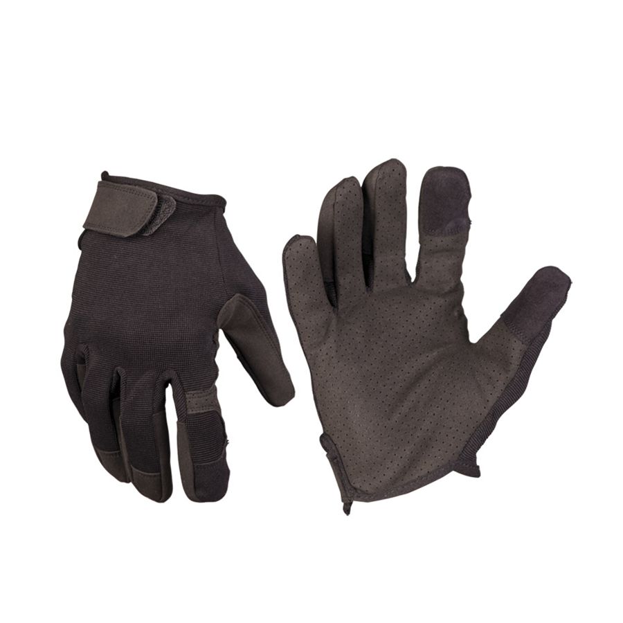 Guantes COMBAT TOUCH negros cortos y ligeros aptos para pantallas táctiles, material elástico y fino