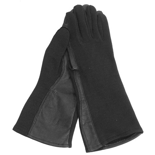 Guantes US NOMEX negros con dorso en fibra NOMEX, vistos de frente