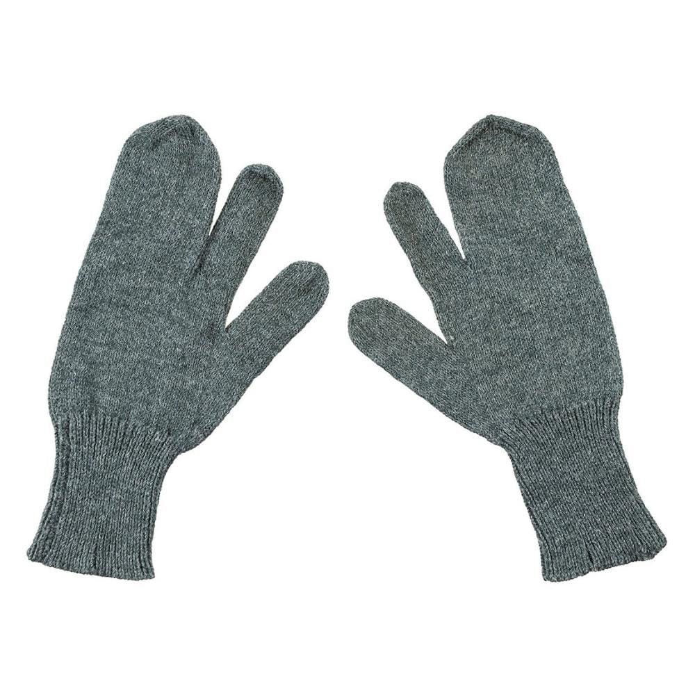 Guantes tres dedos tejidos gris estilo suizo