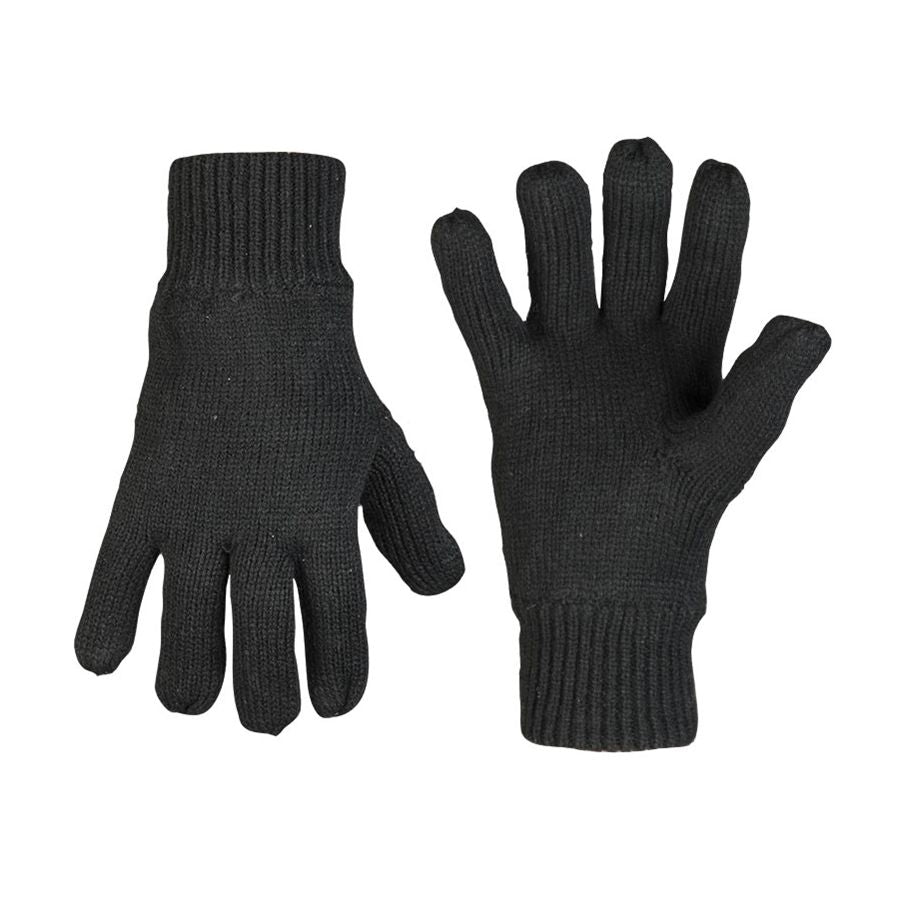 Guantes Thinsulate de punto negros, 100% poliacrílico con forro 100% algodón