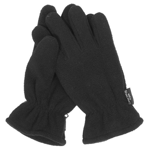 Guantes Fleece Thinsulate™ negros, exterior 100% acrílico, interior 100% poliéster