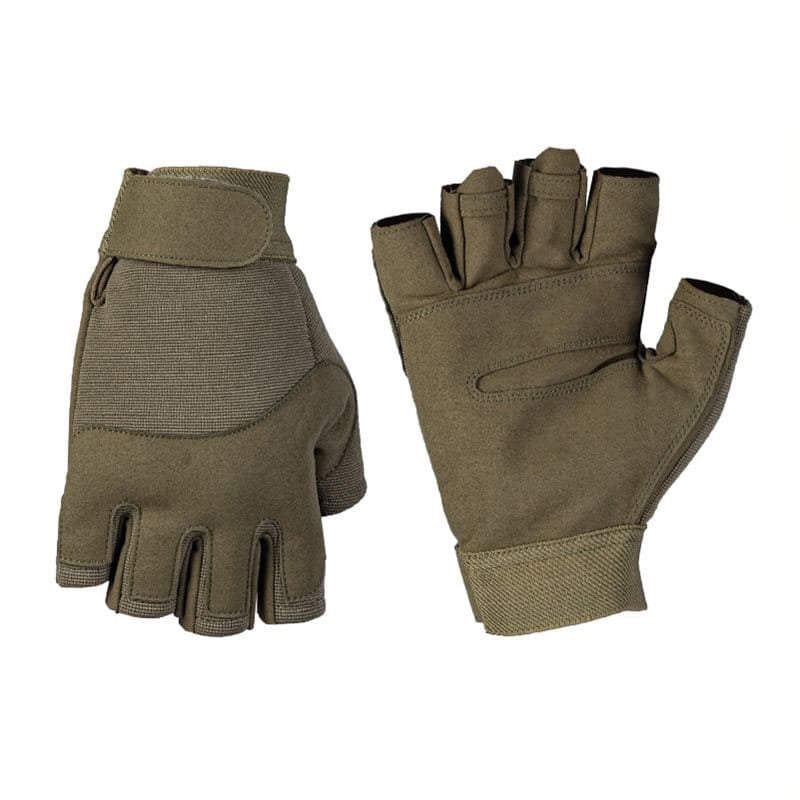 Guantes ARMY sin dedos ZEENÉ, espalda acolchada y cierre de velcro en la muñeca