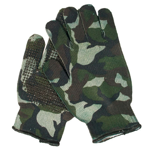 Guantes SPANDOFLAGE camuflaje WOODLAND con nops de PVC y palma de látex SF305GR