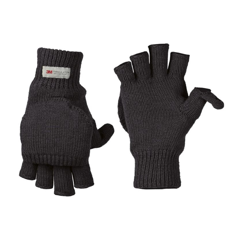 Guantes KAPP con solapa abatible y forro Thinsulate, color negro. Imagen del producto 12545002
