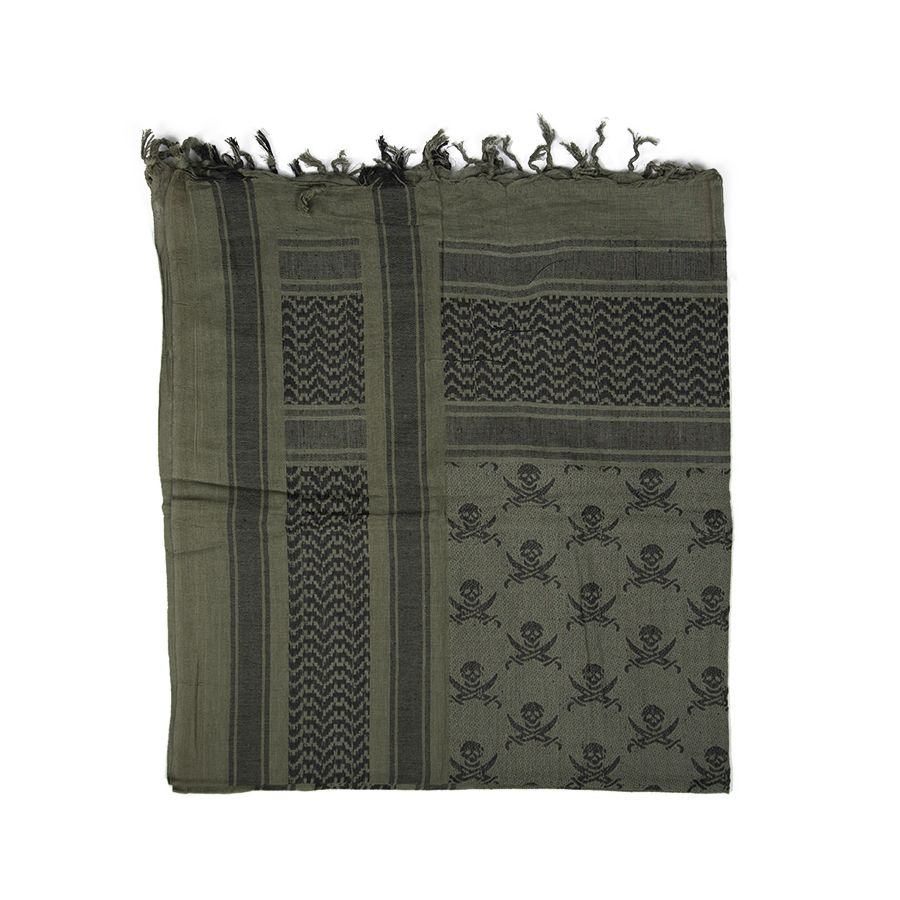 Pañuelo Shemagh calaveras verde y negro - 12609101