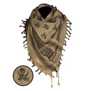 Pañuelo Shemagh con estampado de calaveras en coyote y negro