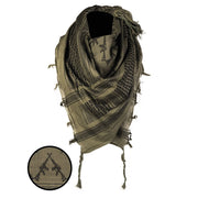 Pañuelo Shemagh de algodón verde y negro, estilo militar