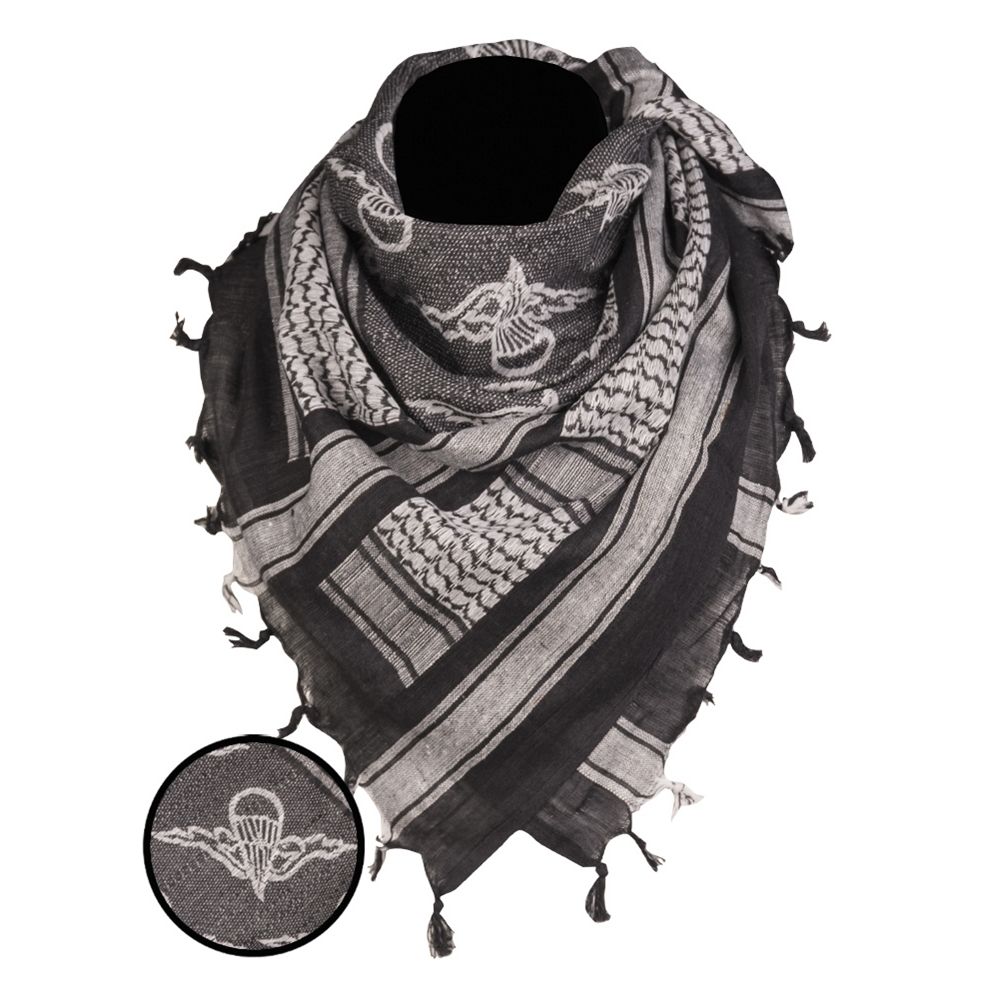 Pañuelo Shemagh Paratrooper negro y blanco
