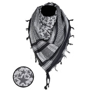 Pañuelo Shemagh de algodón con estampado de estrellas negro y blanco