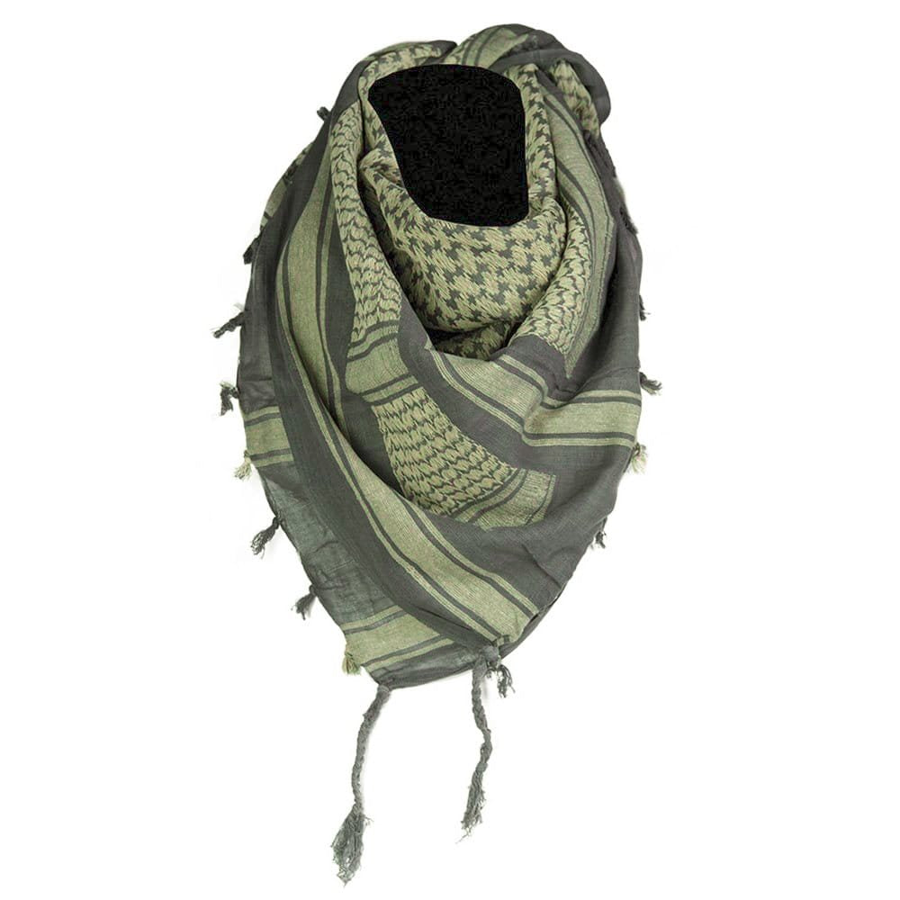 Pañuelo Shemagh verde-negro de algodón