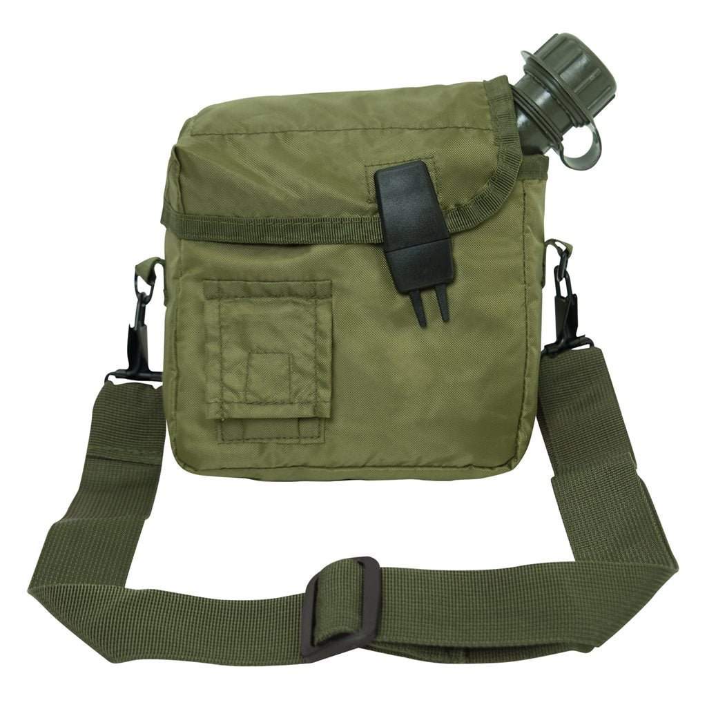 Funda verde para cantimplora US 2 L en poliéster con forro polar