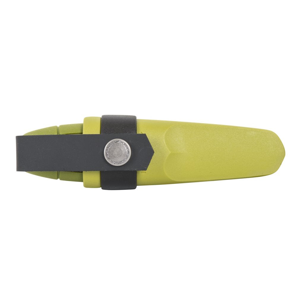 Cuchillo ELDRIS negro de cuello, hoja fija 55 mm, funda de plástico y pedernal