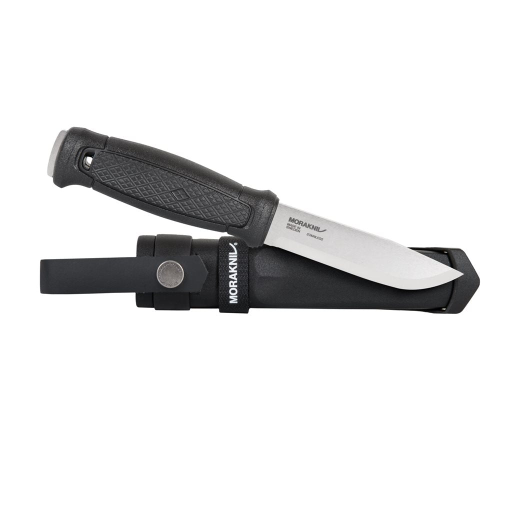 Cuchillo Mora Garberg Multi-Mount negro, acero inoxidable 12C27, mango ergonómico y funda incluida