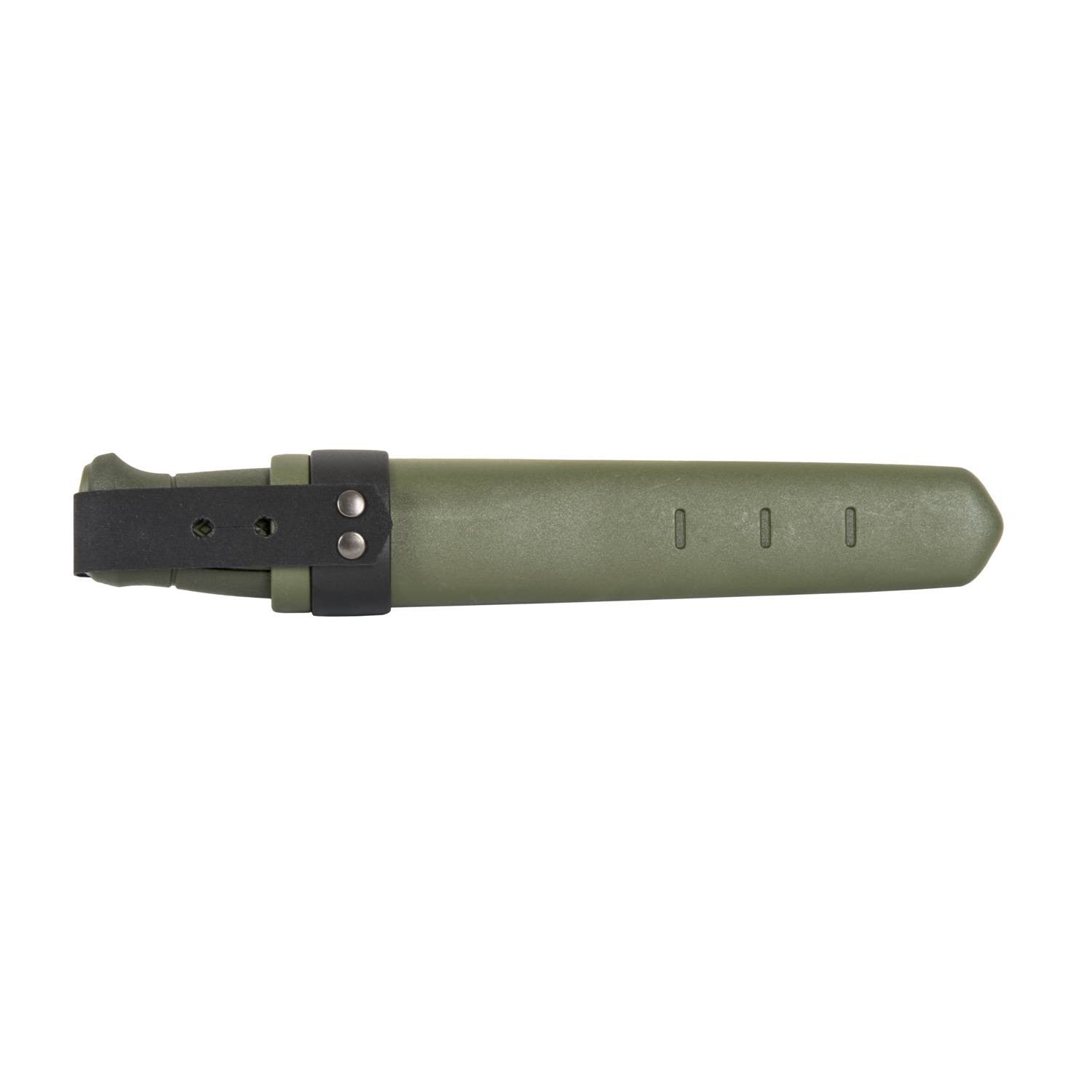Mora Kansbol Multi-Mount verde, cuchillo fijo con hoja 109 mm en acero 12C27 y funda MULTI-MOUNT