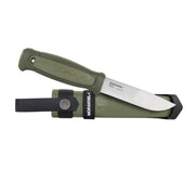Mora Kansbol Multi-Mount verde, cuchillo fijo con hoja 109 mm en acero 12C27 y funda MULTI-MOUNT