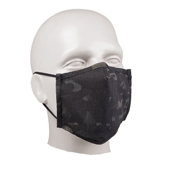 Mascarilla SQUARE-SHAPE rip-stop MULTITARN Negra, protección de boca y nariz