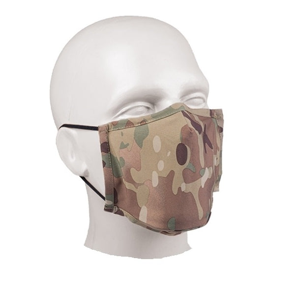 Mascarilla SQUARE-SHAPE rip-stop MULTITARN® BLACK, protección para boca y nariz