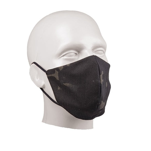 Mascarilla SQUARE-SHAPE rip-stop MULTITARN® BLACK, protección para boca y nariz