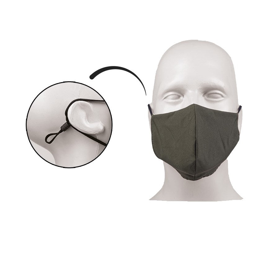 Mascarilla SQUARE-SHAPE rip-stop MULTITARN Negra, protección de boca y nariz