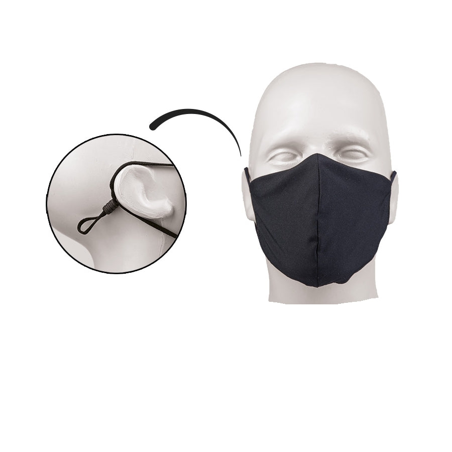 Mascarilla SQUARE-SHAPE rip-stop MULTITARN Negra, protección de boca y nariz