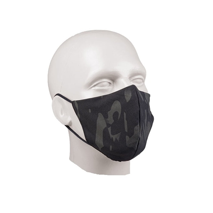 Mascarilla SQUARE-SHAPE rip-stop MULTITARN® BLACK, protección para boca y nariz