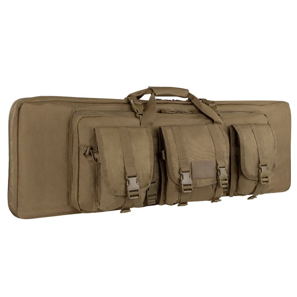 Bolsa para rifle 105 cm verde con 3 bolsillos modulares desmontables y correa