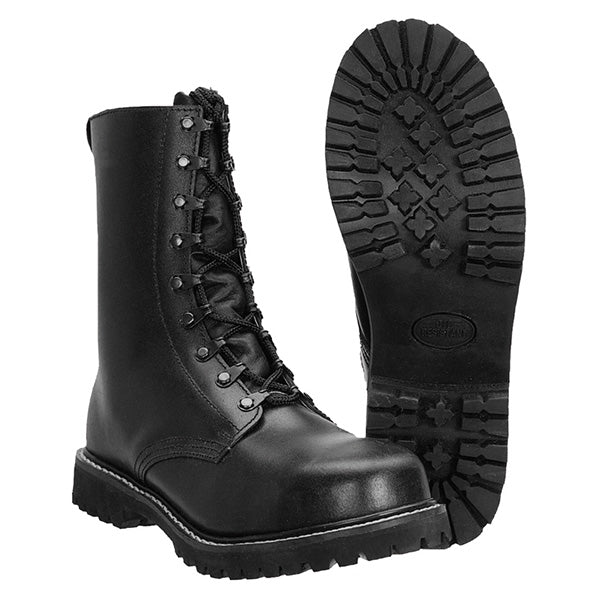 Botas BW PILOT negras con forro de pelo, cuero de vaca y cremallera lateral