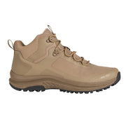 Botines ASSAULT MID COYOTE con suela de goma y diseño tobillero, calzado transpirable para climas cálidos.