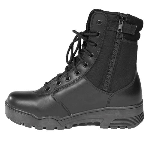 Botas tácticas Cordura altas negras con cremallera YKK