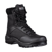 Botas tácticas TACTICAL negras con cremallera YKK, cuero bovino, CORDURA y suela de goma